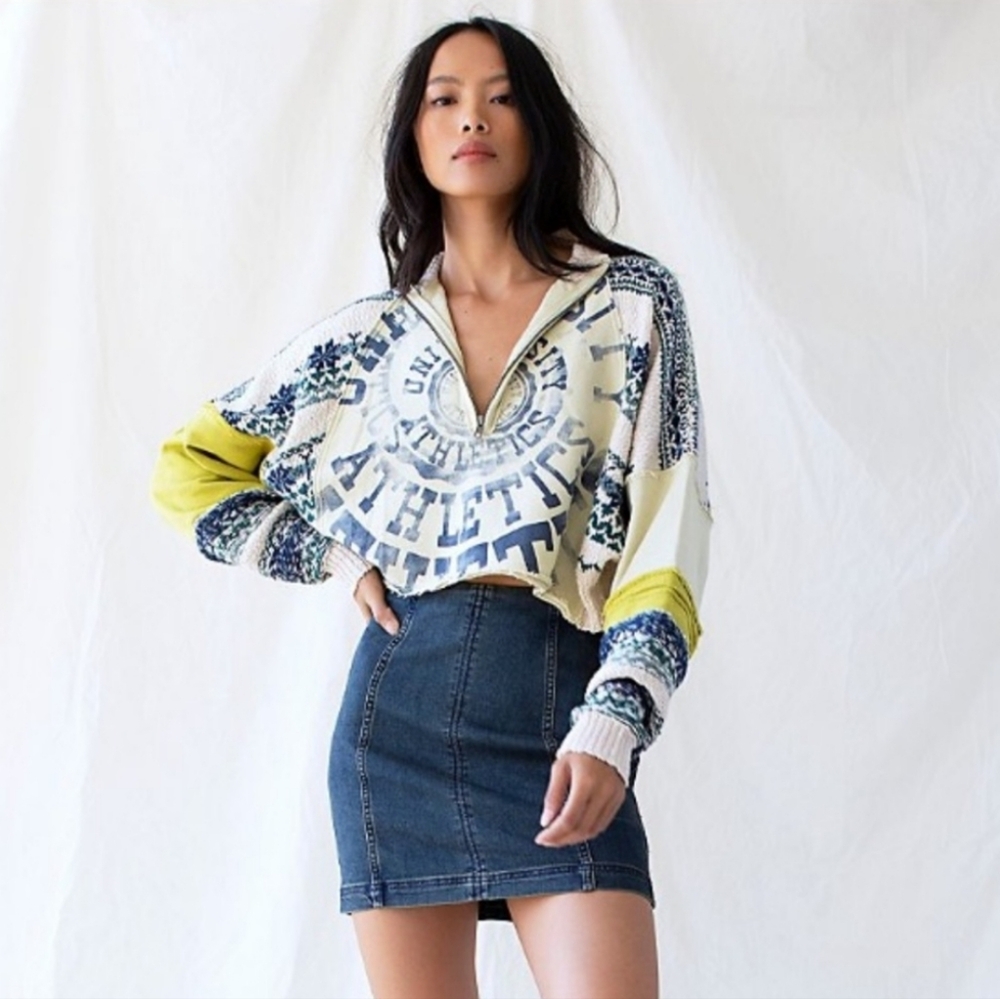 Free People Denim Mini-Skirt